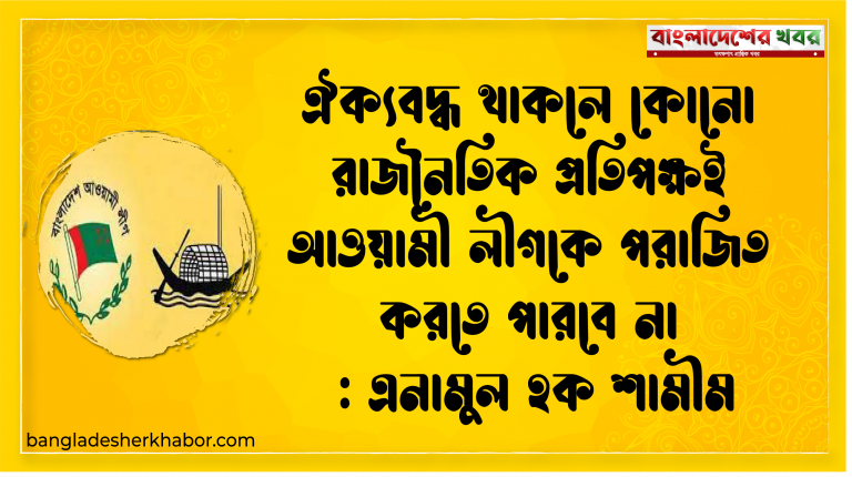 ঐক্যবদ্ধ থাকলে কোনো রাজনৈতিক প্রতিপক্ষই আওয়ামী লীগকে পরাজিত করতে পারবে না : এনামুল হক শামীম