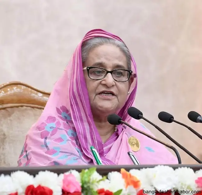 বাংলাদেশ কখনো বাইরের হস্তক্ষেপের কাছে মাথা নত করবে না : প্রধানমন্ত্রী