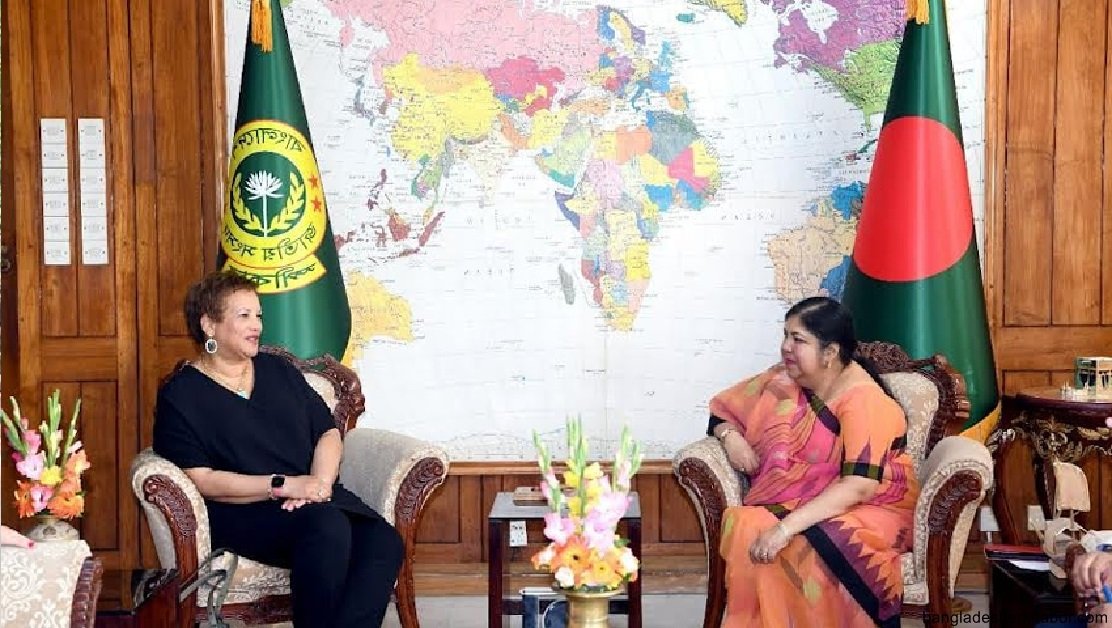 স্পিকারের সাথে জাতিসংঘের আন্ডার সেক্রেটারি জেনারেল ক্যাথরিন পোলার্ডের সাক্ষাৎ